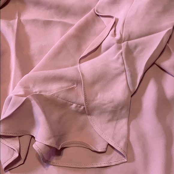 ❌DONATED❌Dusty Pink Ruffle Overlay Detail Sleeve Blouse Top - Picture 9 of 12